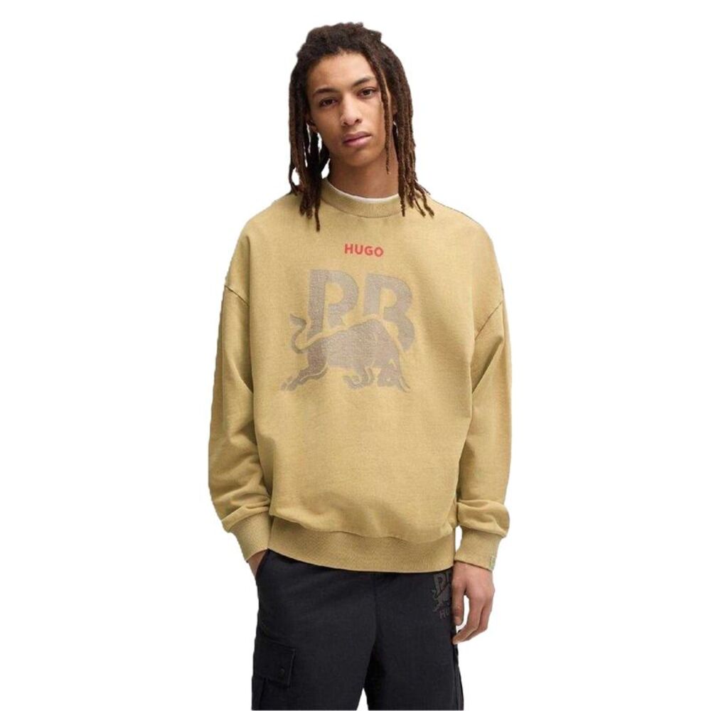 Hugo Mens Graphic Print Sweatshirt / Medium Beige